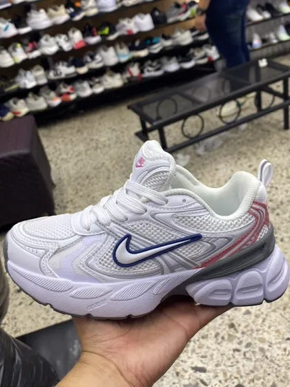 Nike P-6000 Blanco / Azul marino con rosa