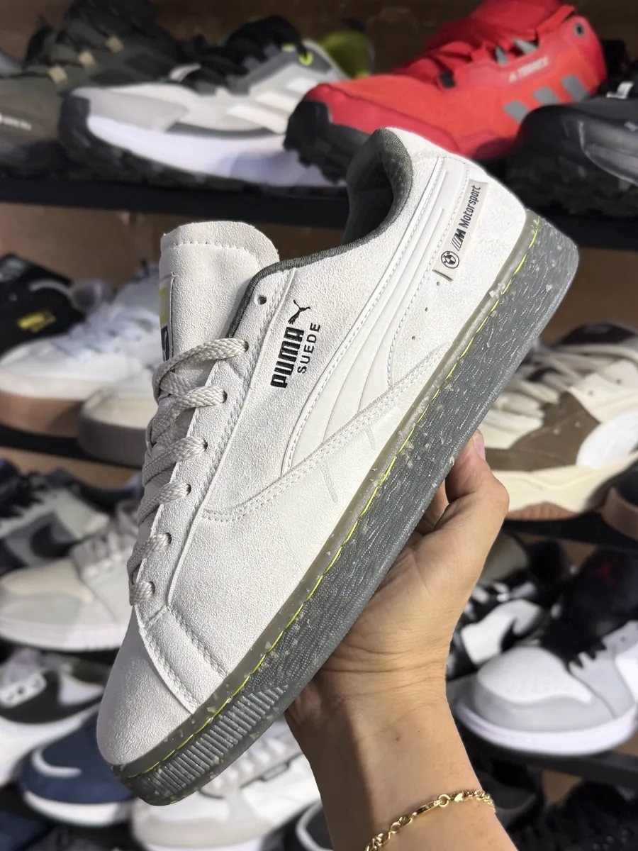 Puma Suede Blanco / Suela moteada